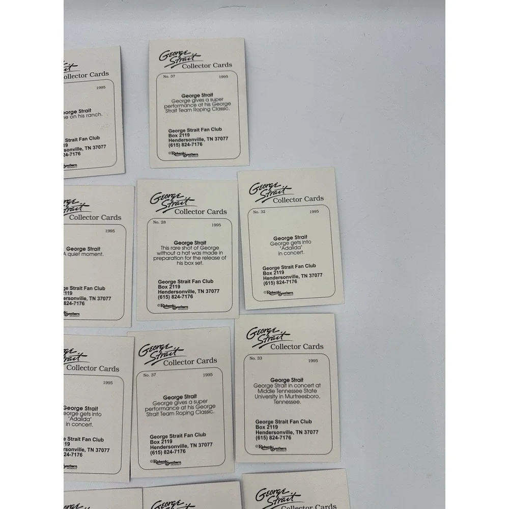 1995 George Strait Fan Club Collector Cards Lot of 18 Country Music